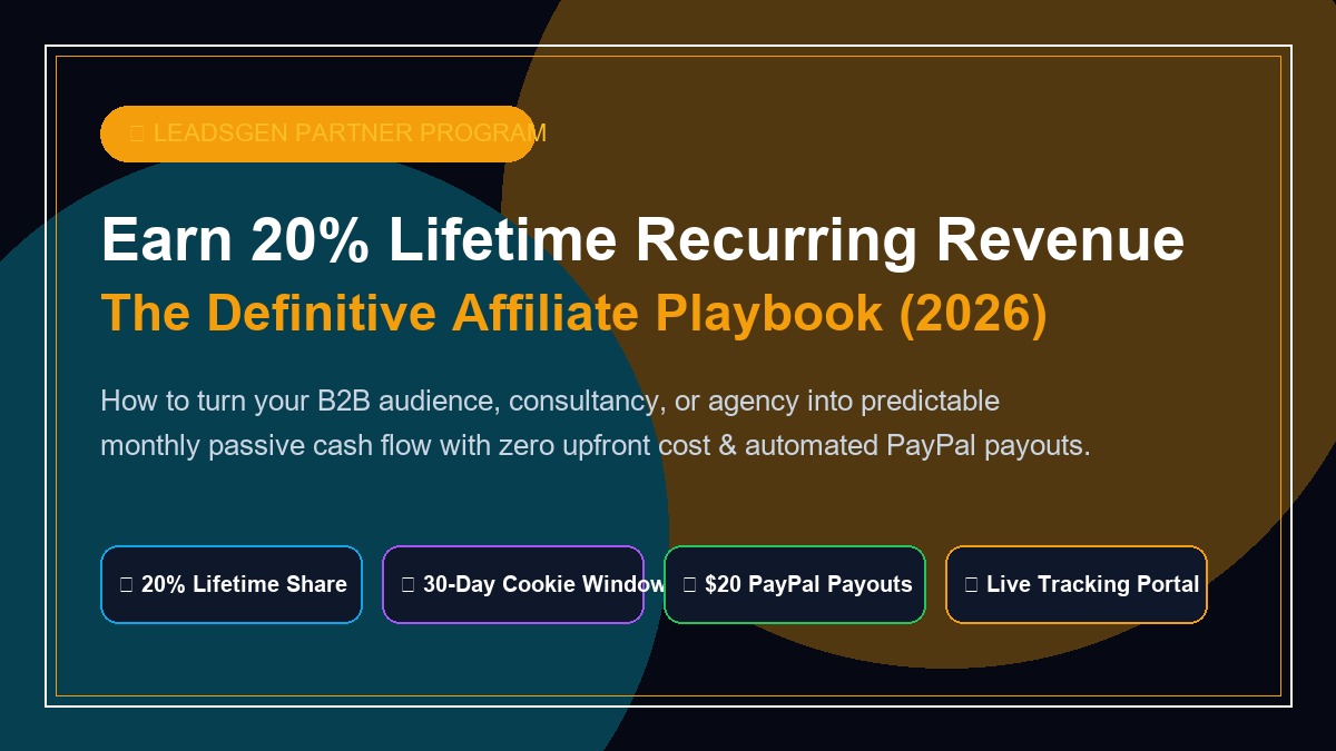 How to Earn 20% Lifetime Recurring Revenue with the LeadsGen Affiliate & Partner Program (2026 Playbook) - US Sales Intelligence Guide